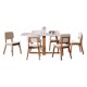 thumbnail image 1 of Juego De Comedor Wood 6 Sillas Rectangular Mdf Y Vidrio Café Claro, 1 of 16