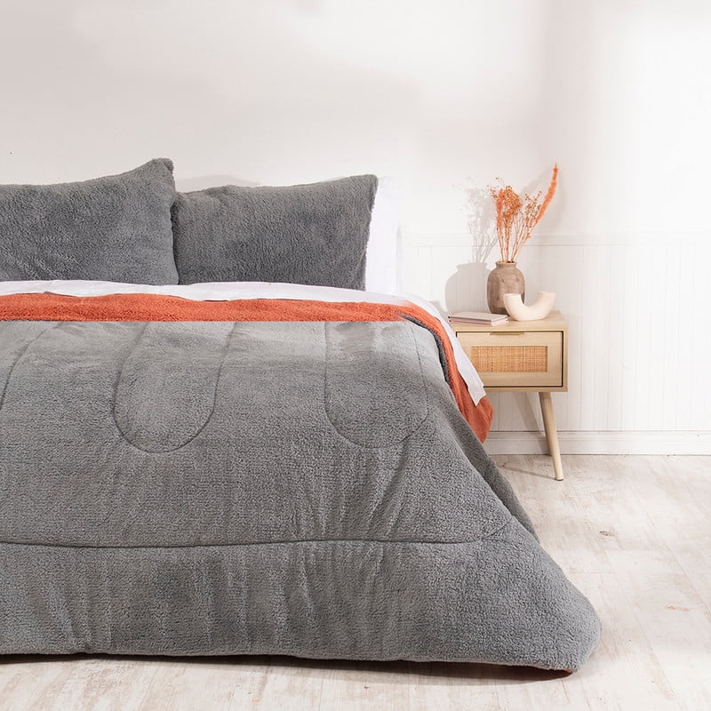 Mashini - Plumon Sherpa/sherpa King Gris-naranjo