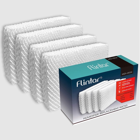 Filtros tipo mecha de repuesto para humidificador Flintar MD1-0034, paquete de 4