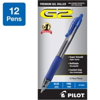 Bolígrafos De Gel Pilot G2 Premium Con Punta Fina De 0,7 Mm, Color Azul, 12 Unidades