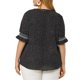 thumbnail image 5 of Agnes Orinda Blusas de Tallas Grandes para Mujer con Puntos, Cuello en V, Volantes, Manga Corta, Primavera Verano, Estilo Bohemio, Talla 2X, Negro, 5 of 8
