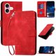 thumbnail image 1 of Funda Flip Premium Fibra de Carbono para iPhone 16 con Soporte y Cierre Rojo, 1 of 6
