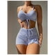 thumbnail image 3 of Conjunto De Bikini A Rayas Con Short Tirantes Finos, 3 of 7