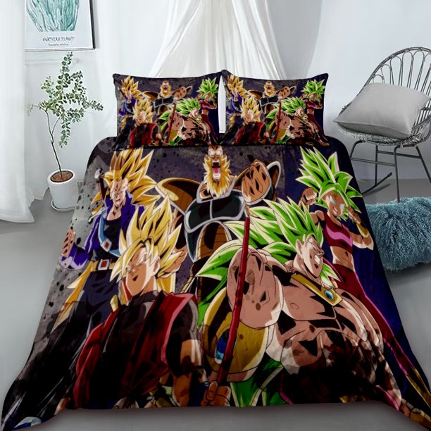 1Duvet Cover 2Pillowcases Dragon Ball Cartoon Bedding Set Double Single Size Children's Holiday Soft and Comfortable Gift Bed Sheets