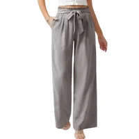 Likeshop - Palazzo Tipo Lino Mujer Algodón Cintura Elasticada Verano 150