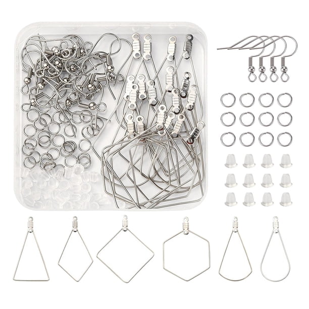 Kit De Fabricación De Aretes De 196 Piezas Parte Posterior De Aretes De Goma Transparente Para La Fabricación De Joyas