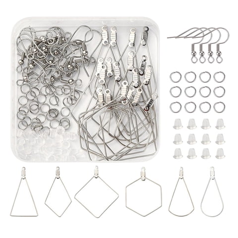 Bothyi - Kit De Fabricación De Aretes De 196 Piezas Parte Posterior De Aretes De Goma Transparente Para La Fabricación De Joyas