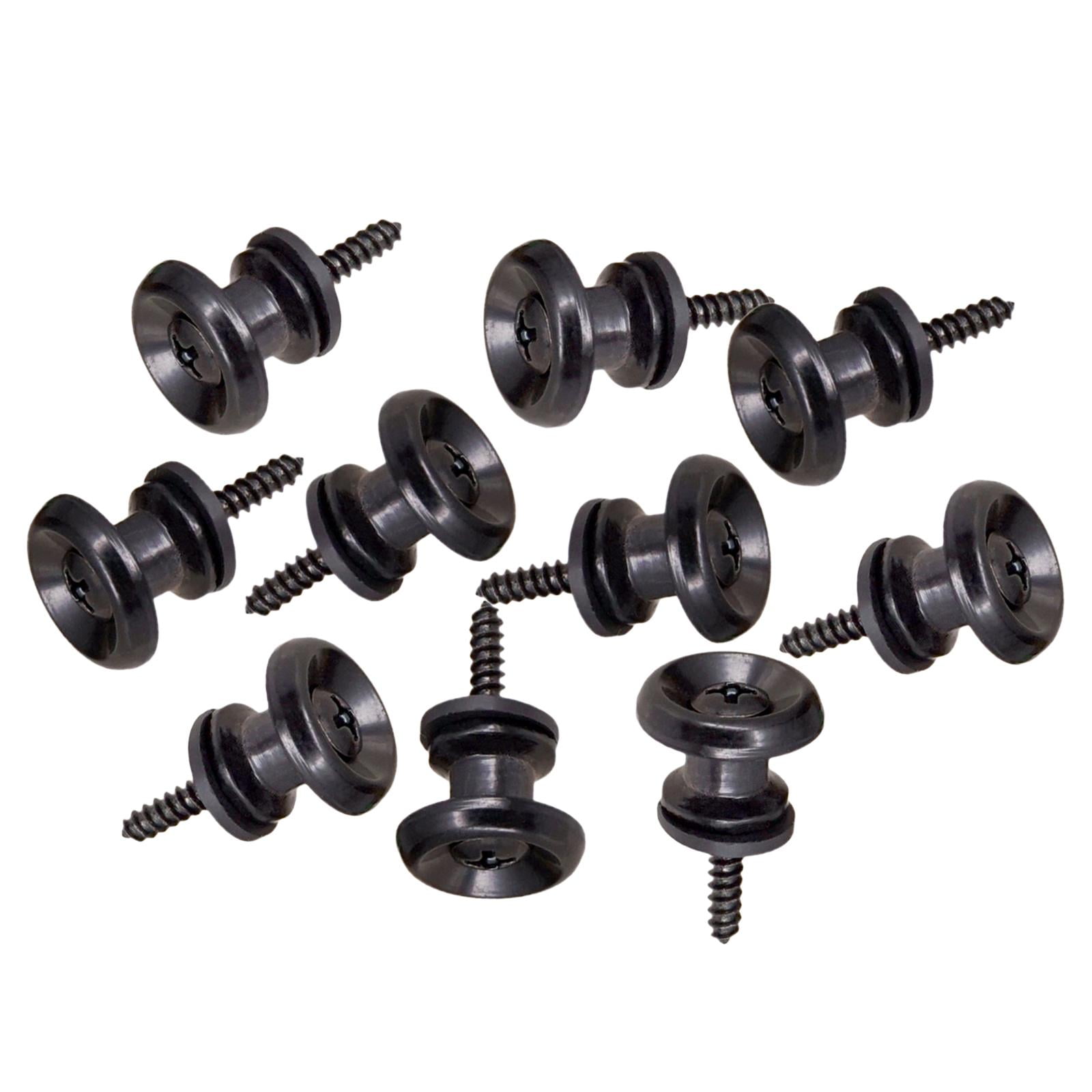 Bothyi - 10 Pines De Bloqueo Para Correa De Guitarra, Clavija Para Guitarra Eléctrica Acústica, Ukelele, Bajo, Negro