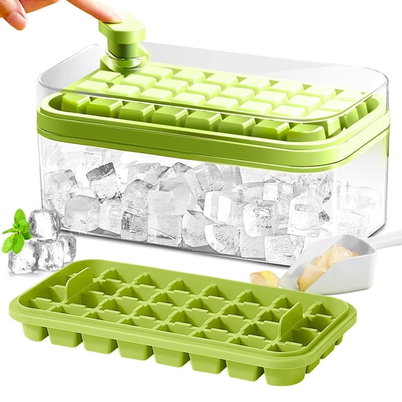 Bandeja para cubitos de hielo Doonly, 2 paquetes con tapa y contenedor, 64 piezas