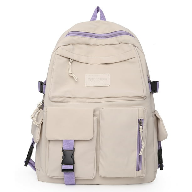 Canvas Women's Backpack Students School Bags for Girls Teenager Cute Multi-pocket Schoolbag Rucksack Handbags Laptop Backpack