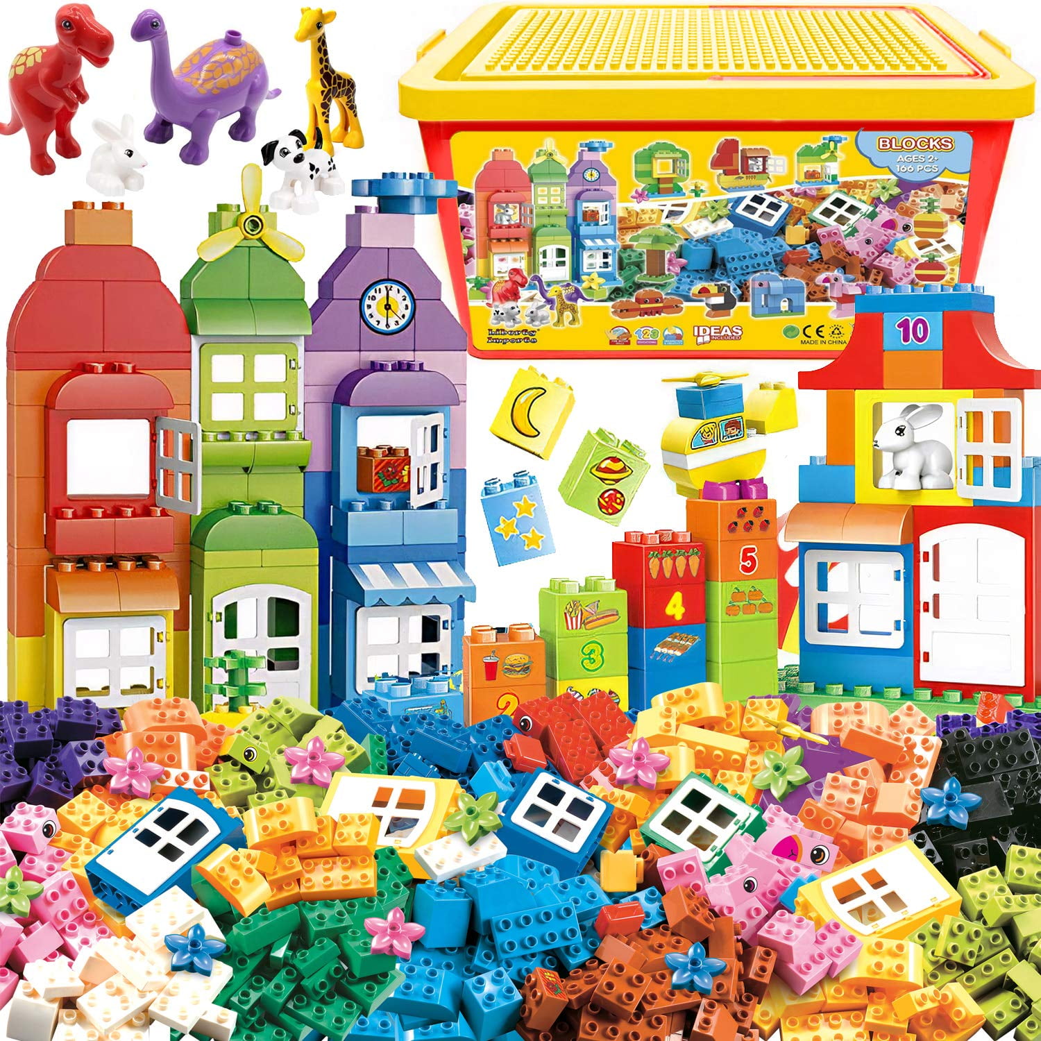 Set De Bloques De Construcción Liberty Imports, Tamaño Grande, 166 Piezas, Con Caja