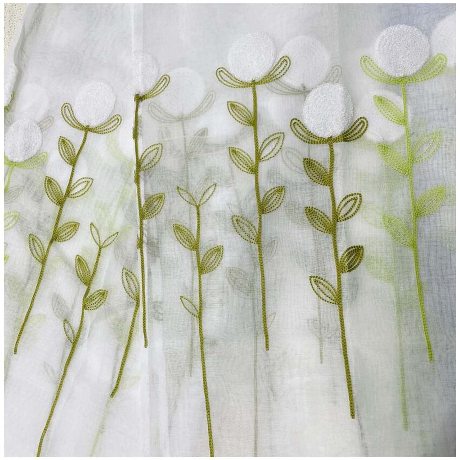 Wyj Hogar - Set De 02 Visillos Bordados Con Argollas 140x230 Cm Mod14