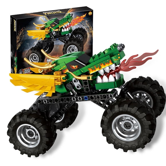Juguete de construcción ParkOurBoy Technic Monster Dragon Truck Green