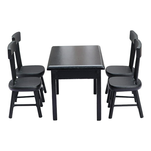 Sillas de mesa en miniatura para casa de muñecas de simulación, muebles para juego de imitación, juego de muebles para casa de muñecas, decoración de