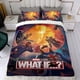 thumbnail image 4 of ¿Qué pasaría si...? Conjunto de sábanas temático, trío de piezas, cómodo y amigable con la piel, diseño único, regalo de decoración para el hogar para familiares, amigos y fans,140cm *210cm, 4 of 6