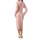 thumbnail image 3 of INSPIRE CHIC Vestido Elegante de Mujer con Cuello en V, Manga Larga, Tendencia 2025, Vestidos de Trabajo a la Rodilla, S Rosa, 3 of 5