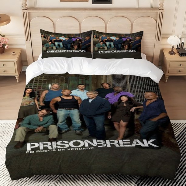 3pcs Prison Break Poster Plot Character Relationship Theme Printed Bedding Set