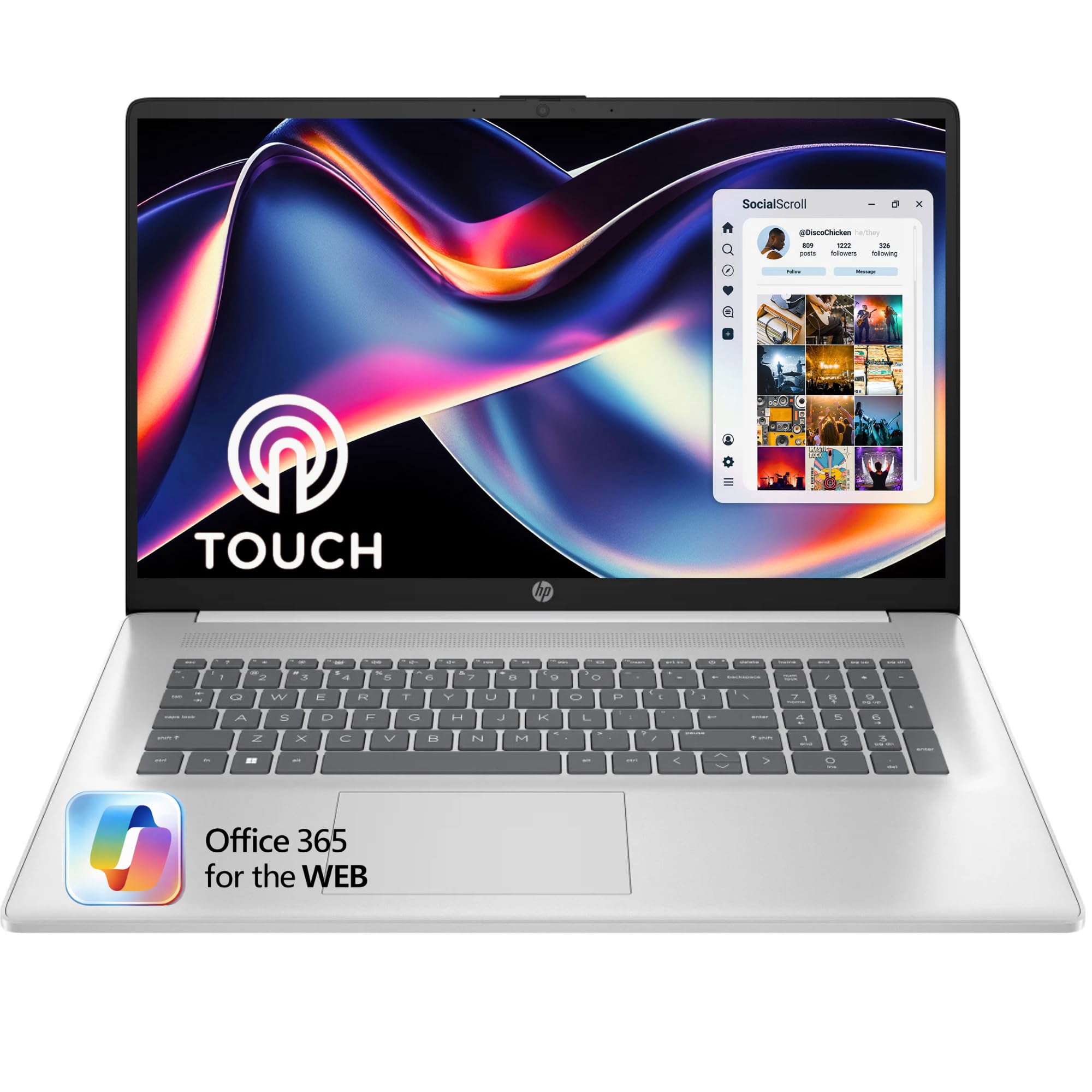 Ordenador Portátil Hp Táctil Amd Ryzen 5 De 17,3 Pulgadas, 16 Gb, 512 Gb, Ssd