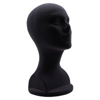 Magideal - Cabeza De Maniquí De Espuma Para Hombre, Modelo De Sombrero, Soporte De Exhibición, Negro Para Uso Profesional O Personal, Portátil, 12,6 Pulgadas De