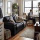 thumbnail image 3 of FX-P20M-2S-PUBK (2.5S SOFA)78.74INCH Black Faux Leather Compact Sofa with Hidden Storage, 2-Seater Loveseat Space-Saving Couch for Small Apartment and Studio Living, 3 of 3
