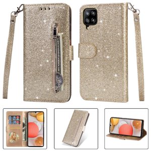 Funda Para Foxdock Elegante Funda Samsung Galaxy A12 5G Glitter Con Cremallera-Ideal Para El Uso Diario