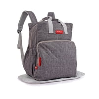 Mundo Online - Mochila Pañalera Bebé Bolso Maternal Gran Capacidad Gris