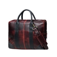 Cartera Sharo Clásica Cuero Rojo Antiguo Bicolor Para Laptop