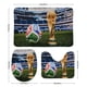 thumbnail image 2 of FIFA Juego de 3 alfombras de baño de coral fleece: tapete de baño + alfombra de inodoro en forma de U + funda de tapa de inodoro en forma de O, 2 of 6