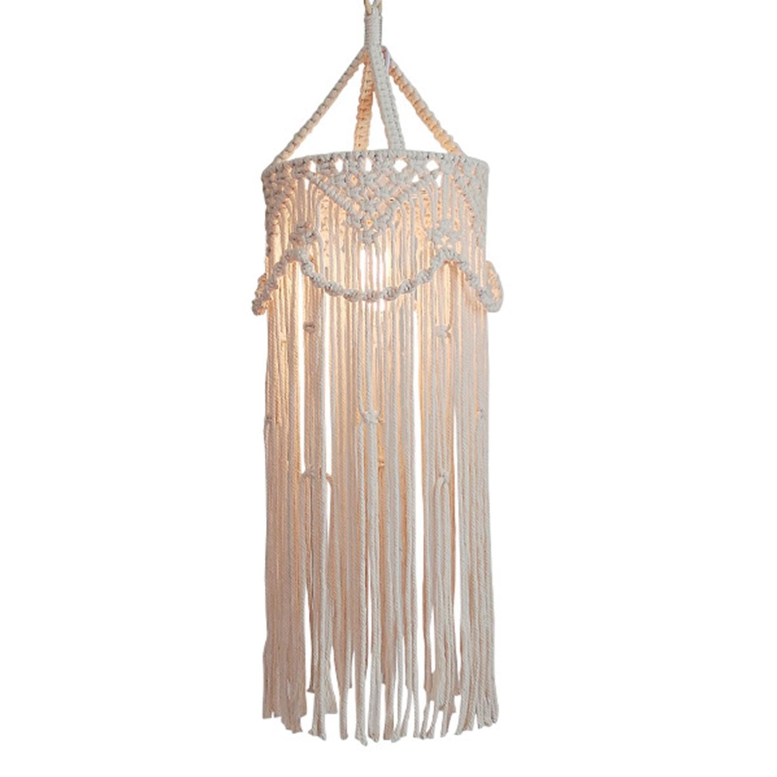 Magideal - Pantalla De Lámpara Colgante De Macramé, Solo Pantalla De Lámpara Colgante Bohemia, Cubierta De Pantalla De Lámpara Para Sala De Estar, Hotel, Dormito Estilo A