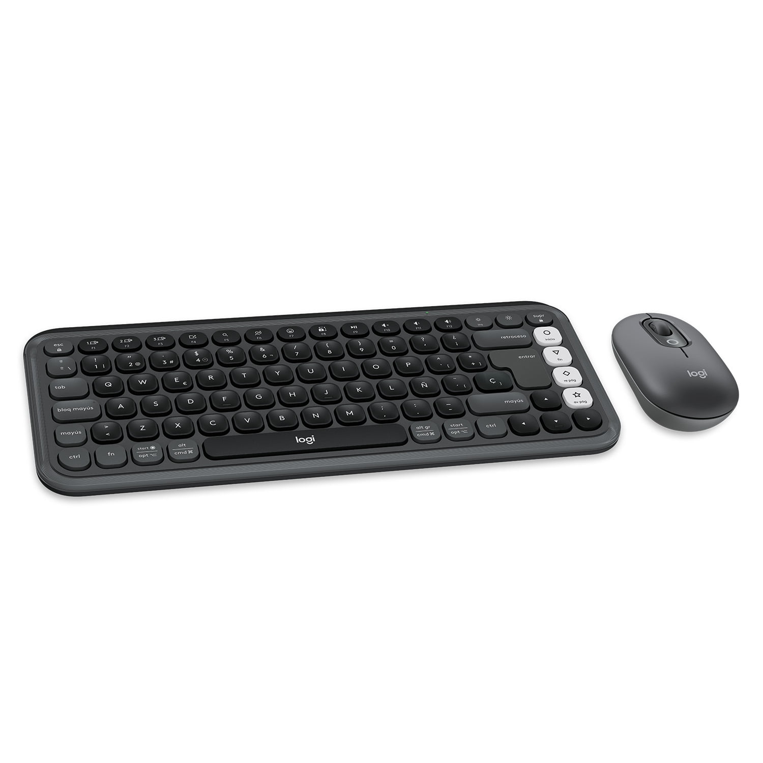 Kit Teclado Y Mouse Logitech Pop Icon, Español, Grafito