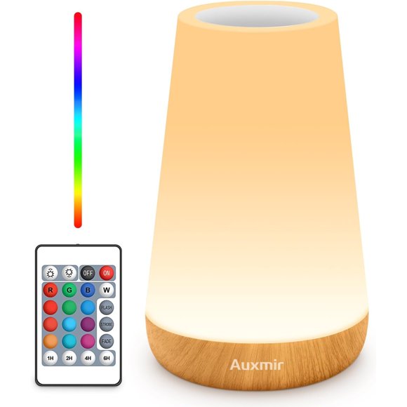 Auxmir Rechargeable Night Light, Touch Table Lamp with Remote