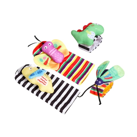 Magideal - Sonajeros De Muñeca Para Recién Nacidos, Material Cómodo De Primera Calidad, Juego De 4 Uds., Regalos Para Bebés, Sonajero Para Muñeca Y Pie Para Bebé