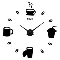 Magideal - Reloj De Pared Diy Moderno Decorativo Con Diseño Creativo Numeración Árabe Y Mecanismo Silencioso Fabricado En Metal Y Acrílico Adecuado Para Sala De Estar Dormitorio Oficina Estudio Negro