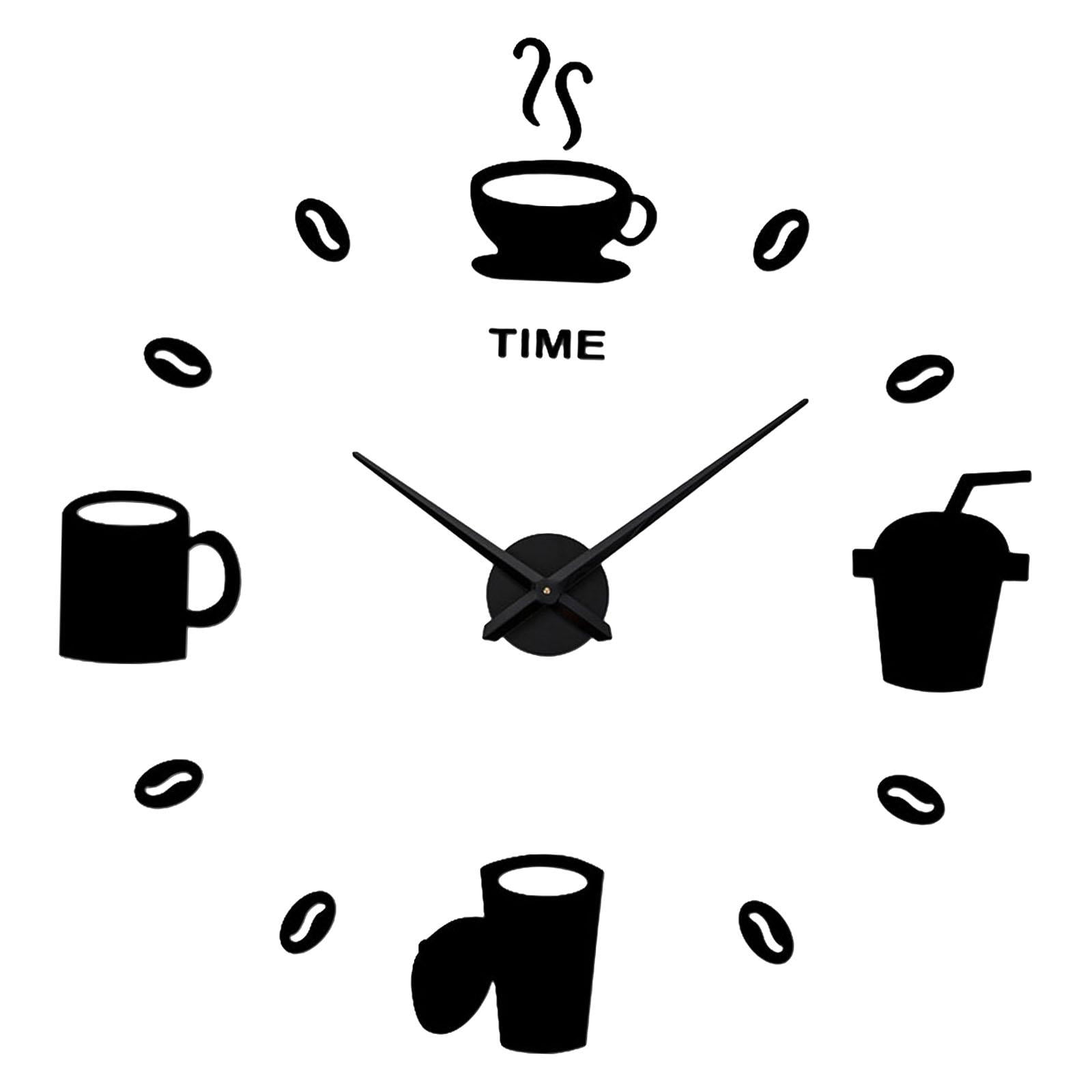 Bothyi - Pegatinas De Reloj De Pared Diy Reloj Decorativo Grande Bonito Regalo Negro