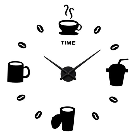 Bothyi - Pegatinas De Reloj De Pared Diy Reloj Decorativo Grande Bonito Regalo Negro