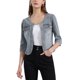 thumbnail image 1 of Chaquetas de Jean de Mezclilla Recortadas sin Cuello de Manga 3/4 para Mujer INSPIRE CHIC Gris Humo L, 1 of 6
