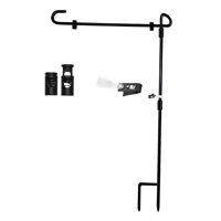 Ioensy - Soporte De Bandera De Jardín, Asta De Bandera Negra Desmontable Para Exteriores, Para Vacaciones En El Patio De Pascua