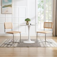 Pandalino - Comedor Moderno Mesa Tulip 80Cm + 2 Sillas Voladiza | Ratán Natural