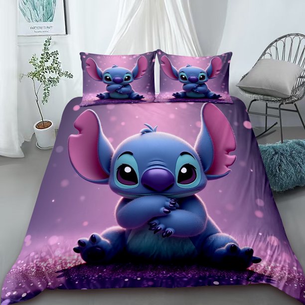 Stitch Cartoon Bedding Set Soft and Comfortable Quilt Cover with Zipper King Size Home Bedroom Decor Holiday GiftBed Sheets