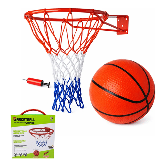 Set Aro De Basquetbol + Balon Y Bombín Básquet infantil