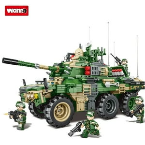 Juego De Bloques Armable Auto Blindado Woma Verde