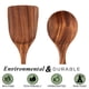 thumbnail image 3 of Utensilios de cocina de madera de teca para cocinar, antiadherentes, naturales y saludables, juego de 2 piezas, 3 of 5