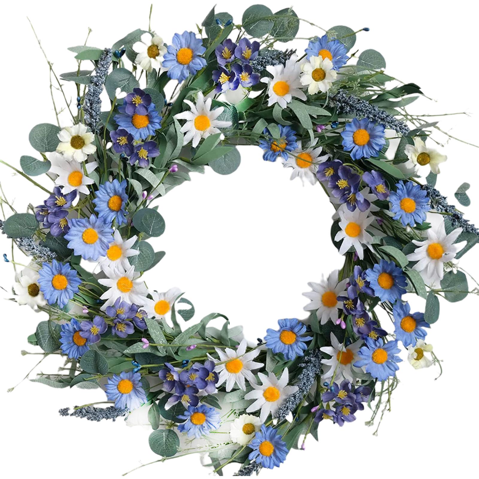 Magideal - Corona De Primavera Redonda Guirnalda De Primavera Guirnalda De Puerta Corona Para Accesorios De Fotos Ventana , Acción De Gracias , Púrpura Violeta