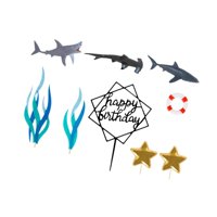 Magideal - 9 Adornos Creativos De Tiburón Para Tartas Con Temática Marina, Figuras De Tiburón, Decoración Para Tartas, Decoración Para Repostería, Felicitaciones