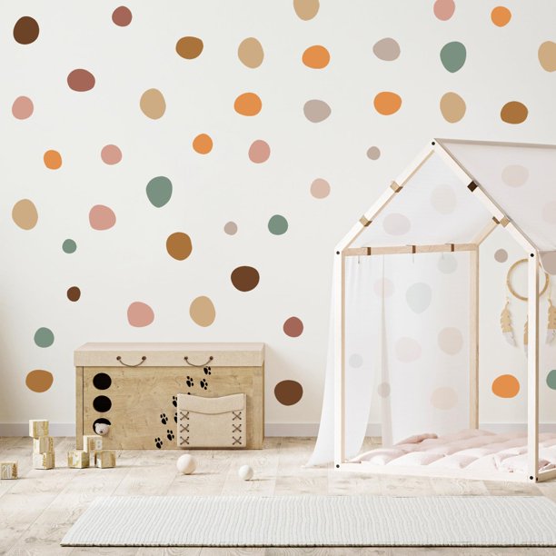 Adhesivos de pared Vgaruint con lunares irregulares, estilo bohemio, habitación infantil