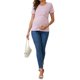 thumbnail image 2 of INSPIRE CHIC Camisetas de lactancia de manga corta de punto acanalado para mujer, top de lactancia cruzado para maternidad, pequeño, rosa gris, 2 of 6