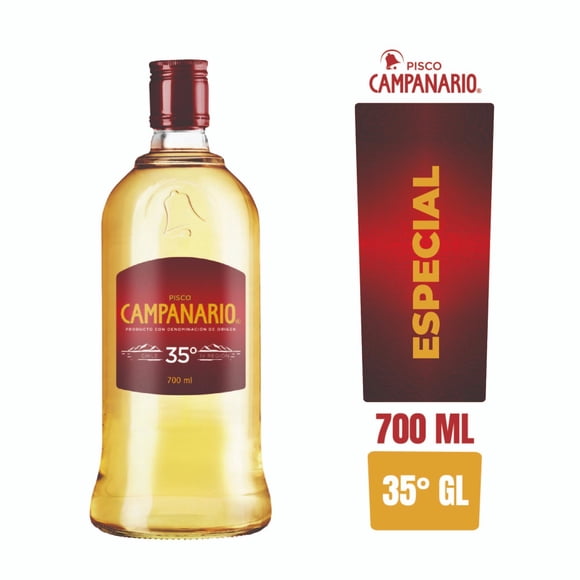 Pisco Reposado 35 Grados Botella, 700 cc