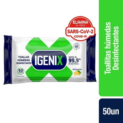 Toallitas Desinfectantes Frescura Cítrica 50 Un Igenix