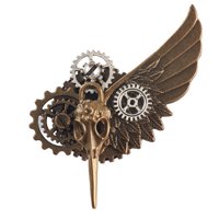 Magideal - Broche Steampunk Para Pecho, Joyería Gótica, Broche De Ala De Ángel Creativo A La Moda, Insignia De Engranaje Para Esmoquin, Ropa, Sombrero, Vestido