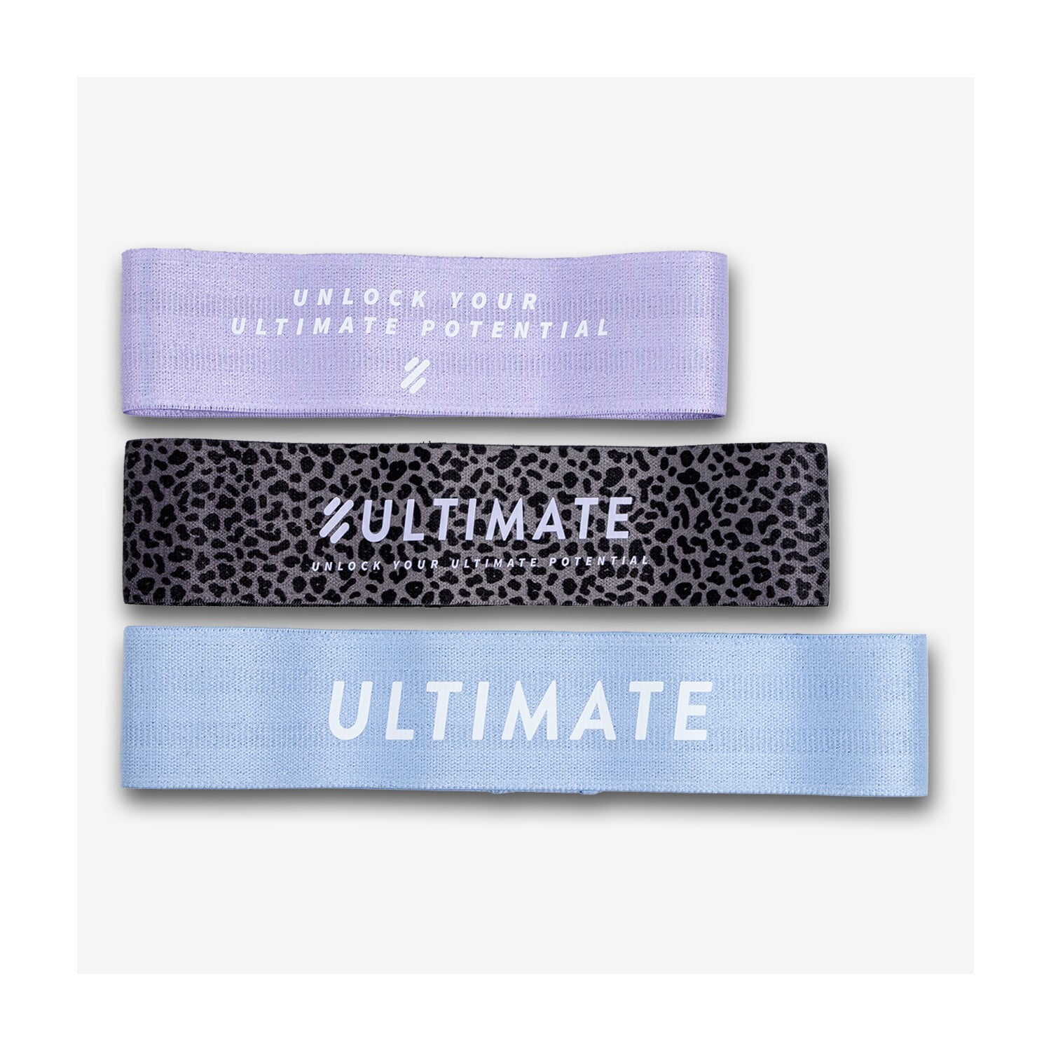 Ultimate Fitness - Ultimate Pack Elastic Morado - Negro - Celeste